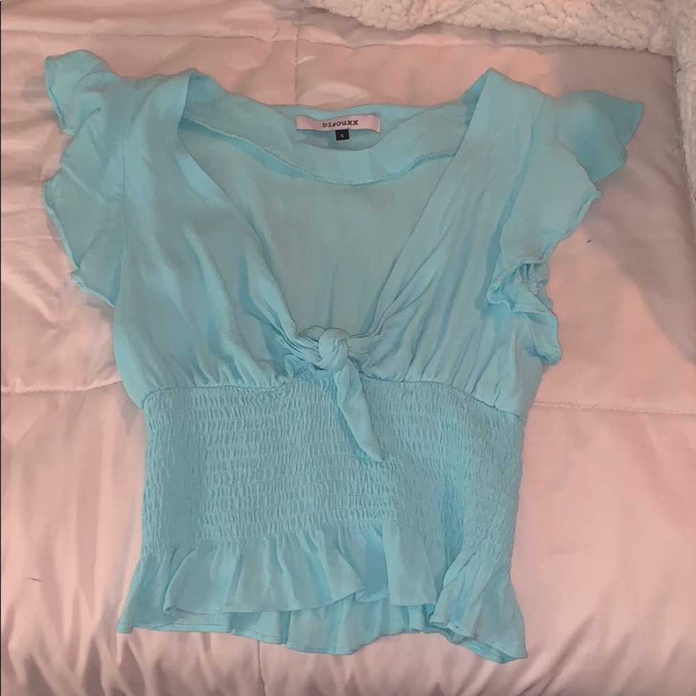 Light blue crop top